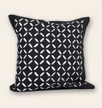 Black Applique Embroidered Cushion Cover