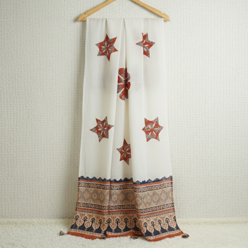 Heritage Touch Cotton Applique Dupatta