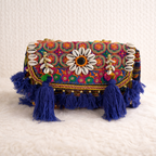 blue embroidered rajasthani bag