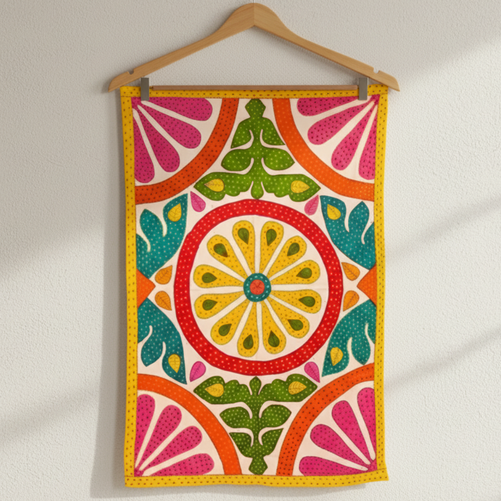 Kaleidoscope Multicolour Embroidered Table Cover