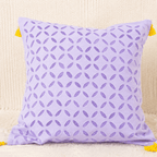 Lavender Appliqué Cutwork Cushion Cover