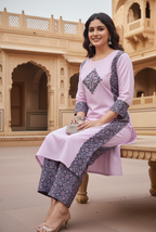 Lavender Royale Applique Heritage 2 Pc Suit Set