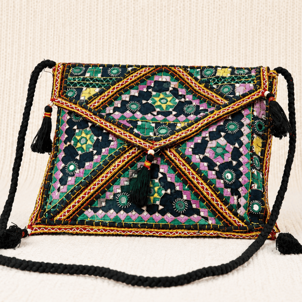 Midnight Craft Black Embroidered Rajasthani Sling Bag