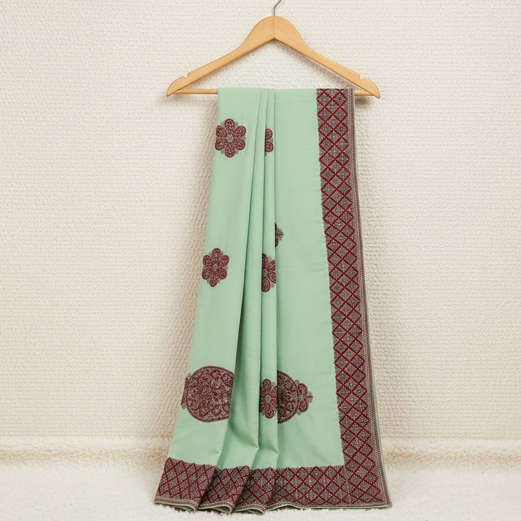 Mint Green Regal Applique Saree