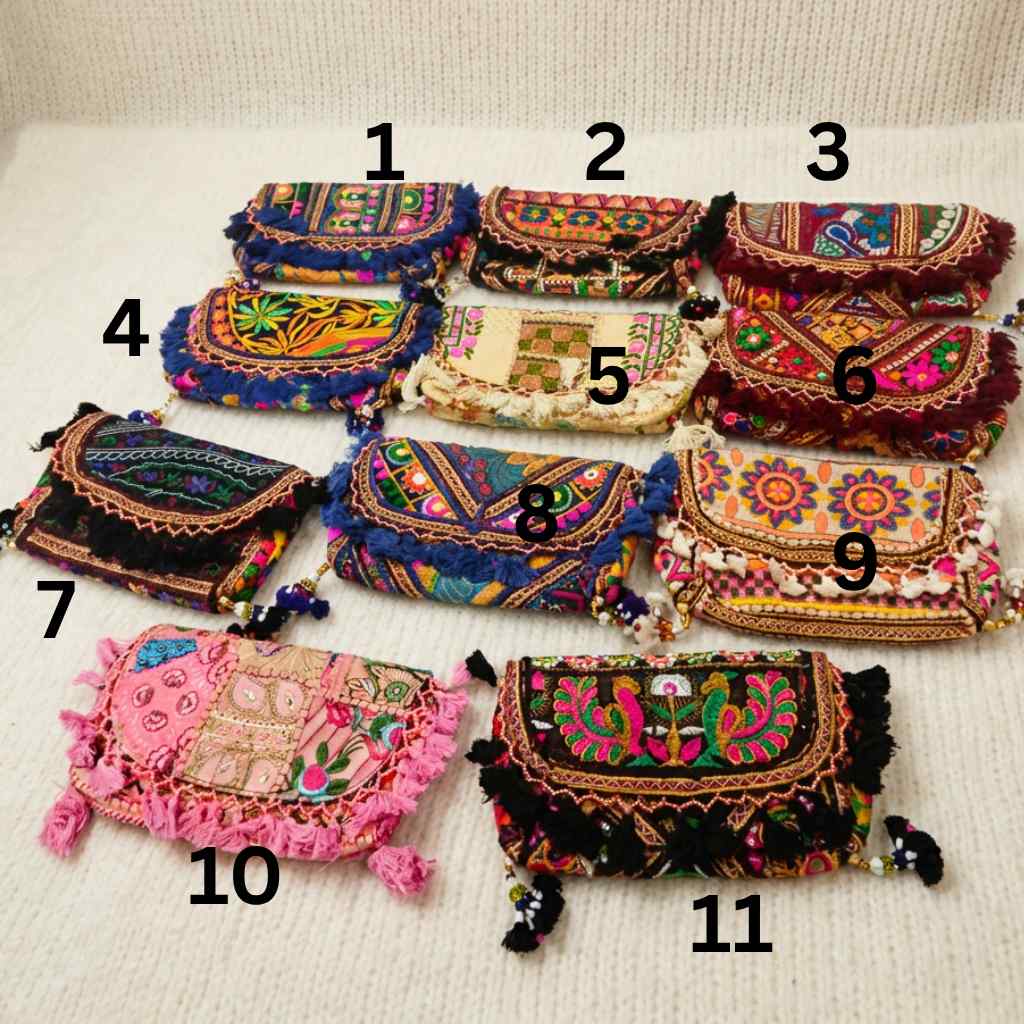 boho embroidered sling purses 