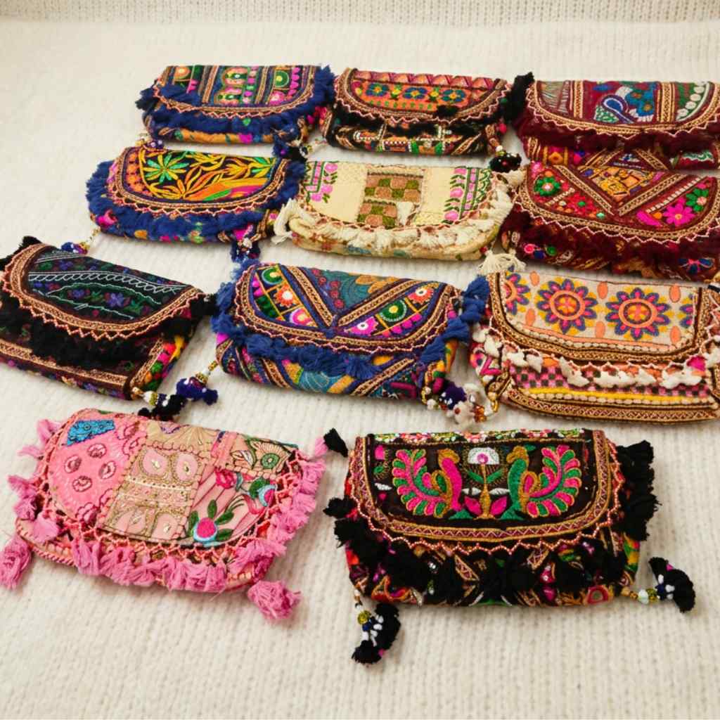Multicolor Boho Embroidered Sling Purse for Women
