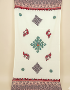Decorative dupatta with colorful applique geometric patterns 