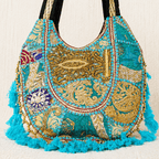  Pastel Blue Zari Embroidered Tote Bag 