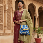 Pattern Play Cotton Bag with Printed Motifs & Tassels