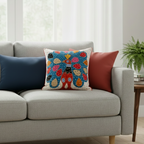 Peacock Grace Applique Cushion Cover