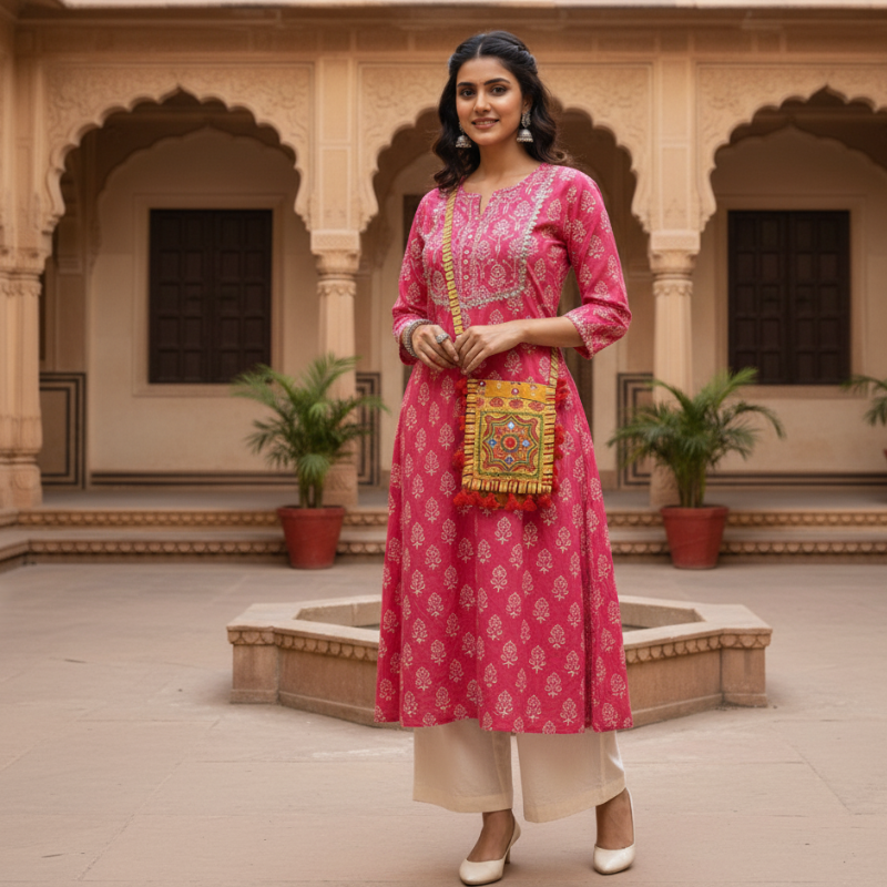 Pocketful of Charm Small Embroidered Mobile Sling Bag