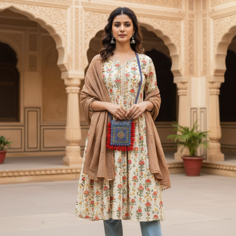 Pocketful of Charm Small Embroidered Mobile Sling Bag