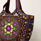 close up of Red Embroidered Rajasthani Bag