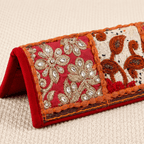 Red Floral Embroidered Ethnic Purse