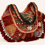 Regal Red Zari Embroidered Ethnic Bag