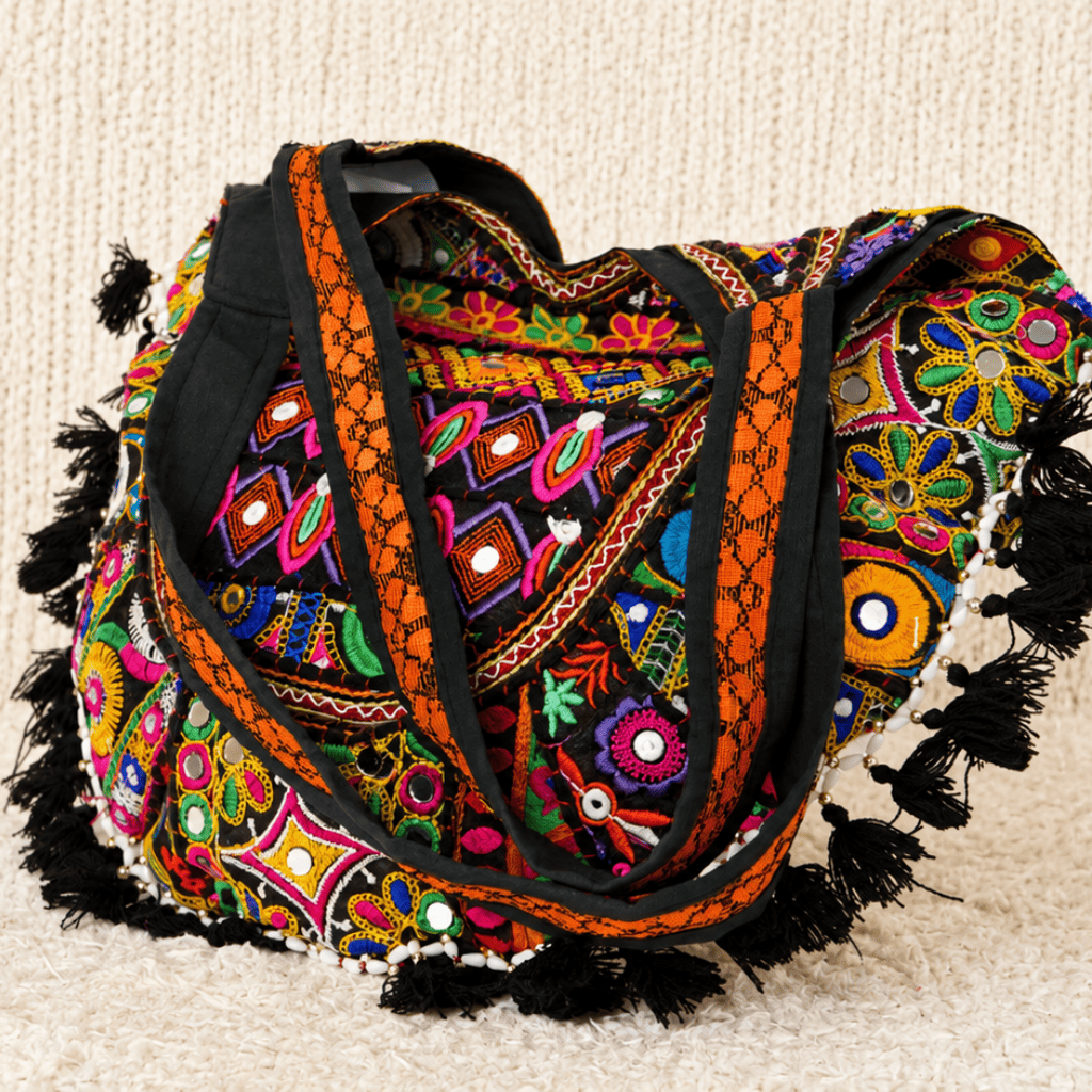 Royal Rajkothi Colorful Embroidered Black Bag