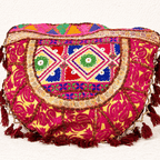 Rustic Charm Red Embroidered Tote Bag for Women