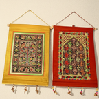 Set of 2 Embroidered Heritage Wall Hangings