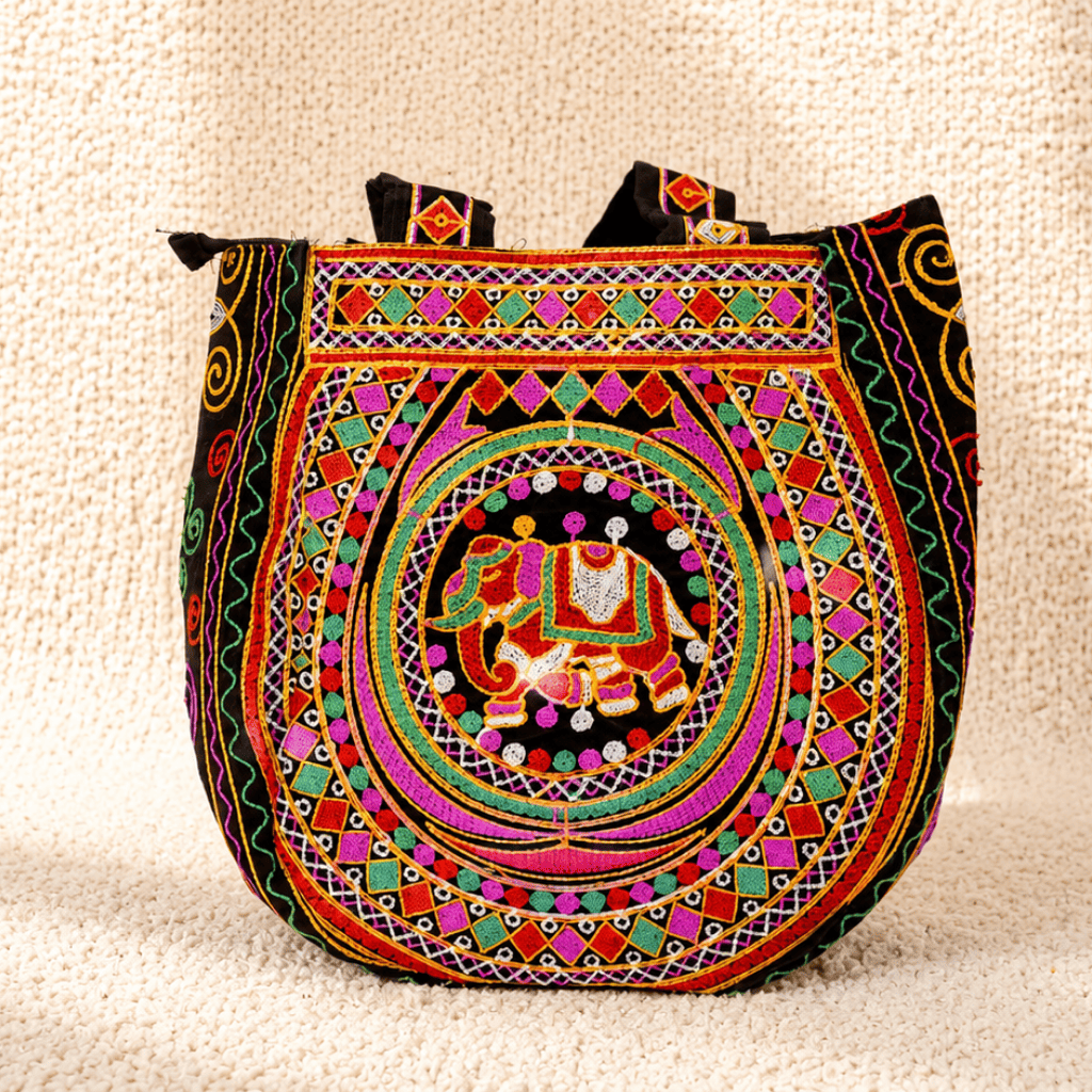 Tribal Elephant Threadwork Ethnic Bag for Women