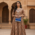 Tribal Essence Red and Blue Embroidered Clutch