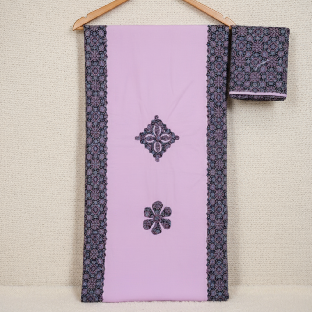lavender applique suit set fabrics