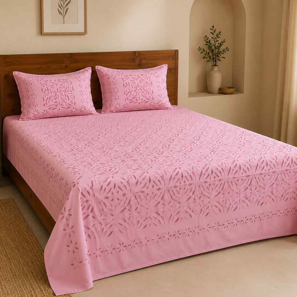 Timeless Applique Cutwork Bedsheet Set