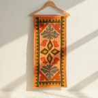 Vintage Folk Orange Embroidered Table Runner