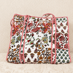 White Printed Tote Bag for Women