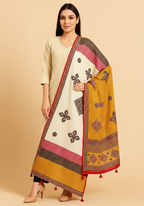 Woman wearing a traditional tassel embroidered dupatta
