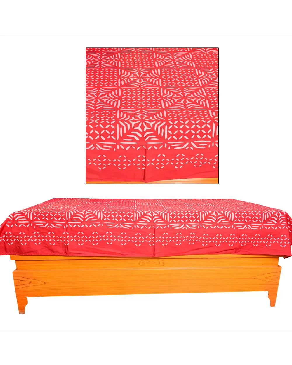 Scarlet Symphony – Folk Appliqué Table