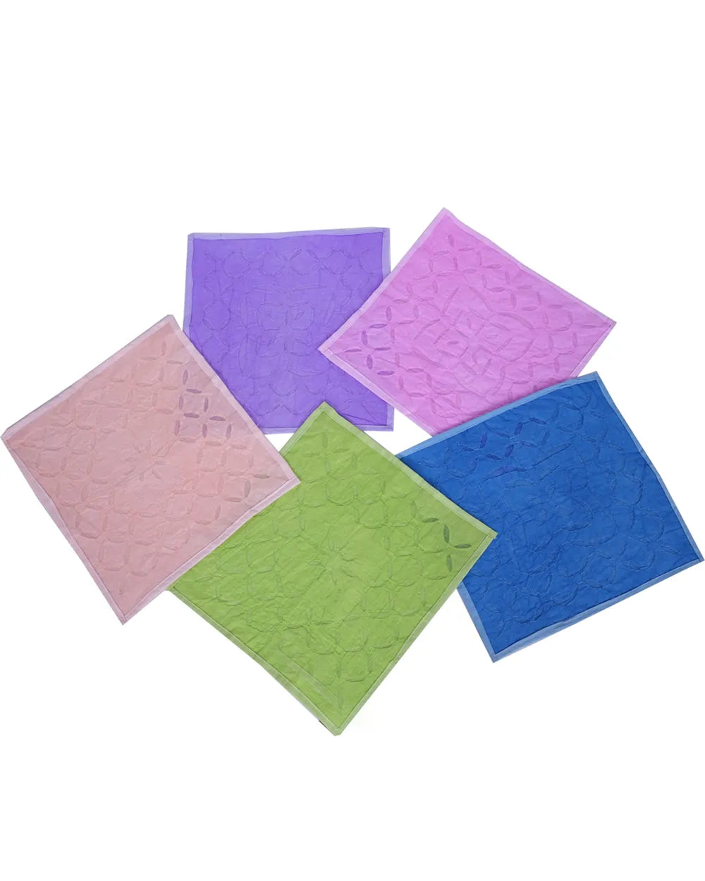 Pastel Harmony – Floral Appliqué Napkin