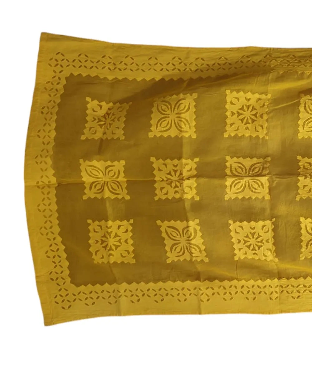 Sunshine Mosaic – Golden Appliqué Patchwork Curtain