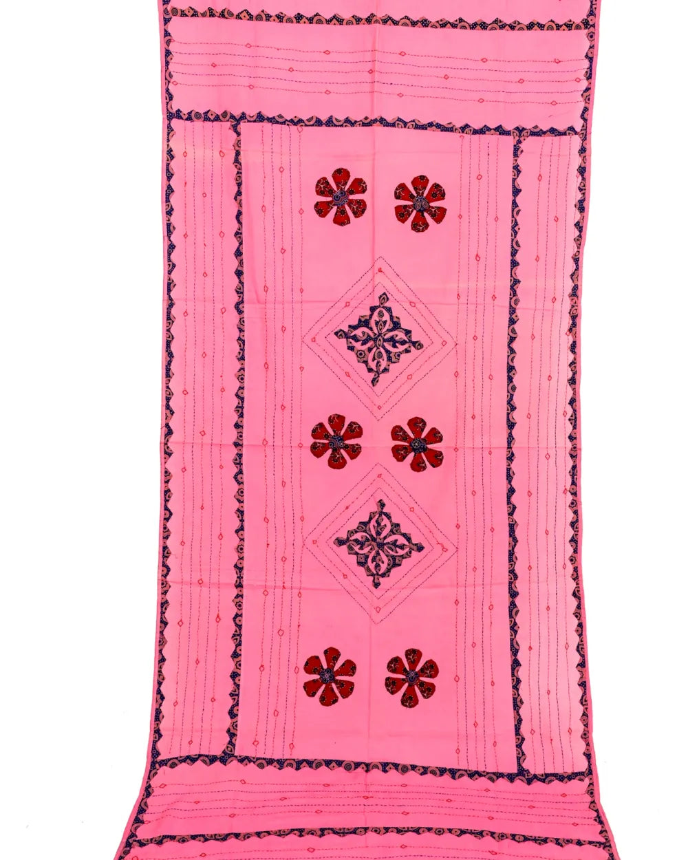 Blossom Reverie – Pink Folk Art Motif Dupatta