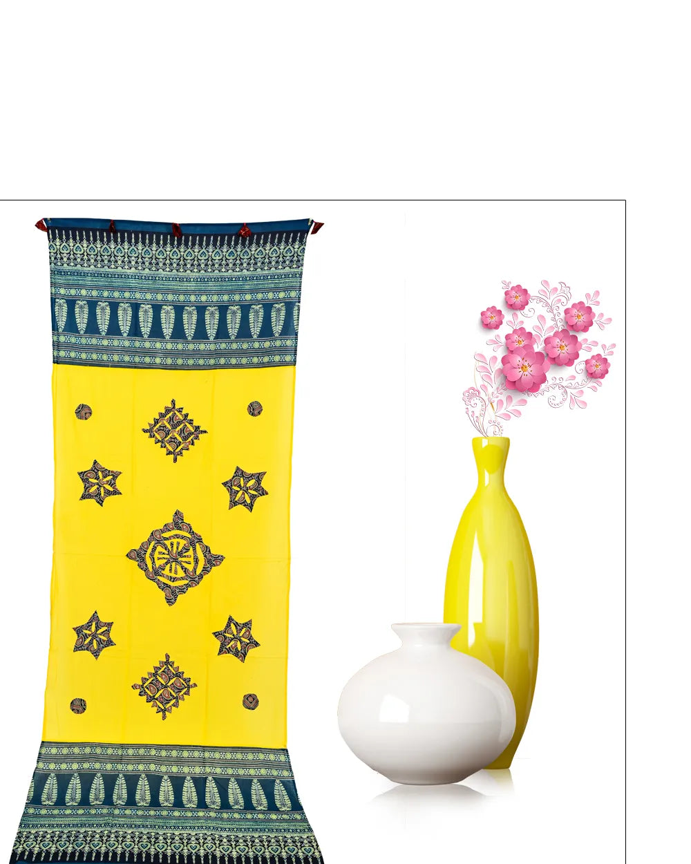 Sunlit Mandala – Artisan Tassel Heritage Dupatta
