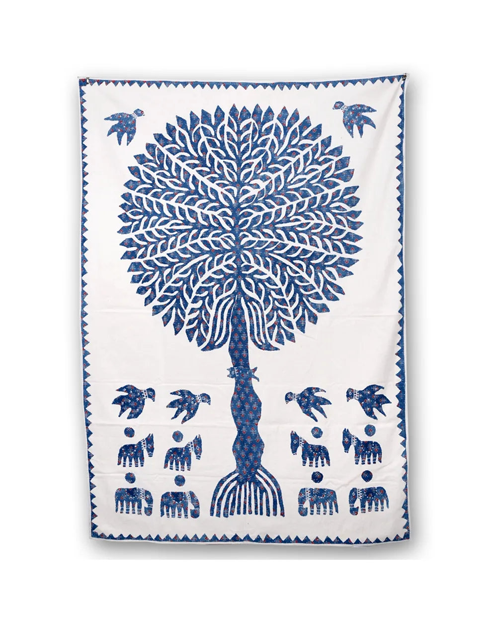 Indigo Harmony Tree of Wisdom Appliqué wall hanging