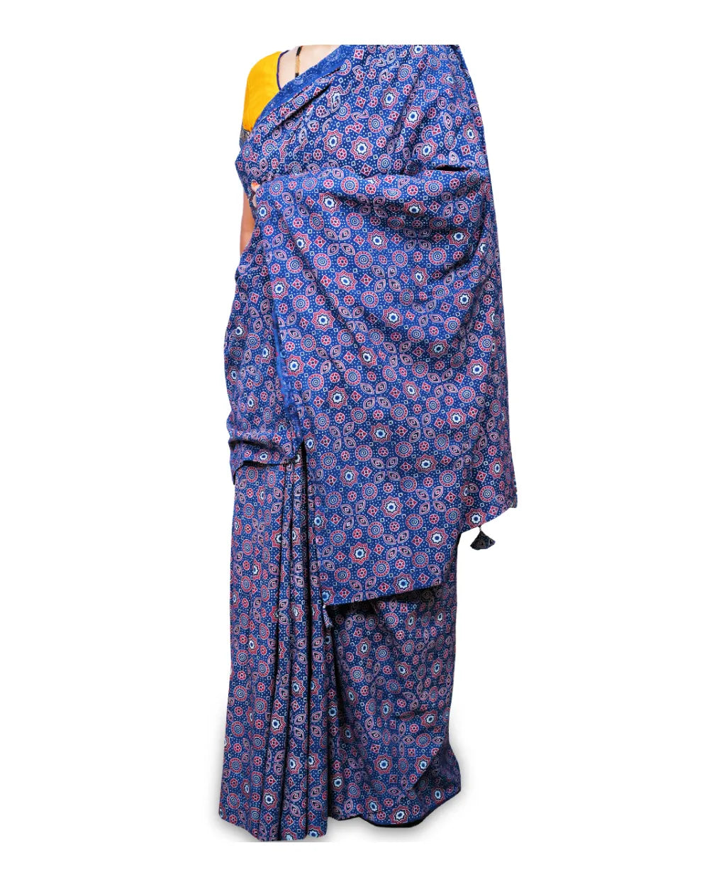 Midnight Mosaic – Geometric Starburst Art Saree