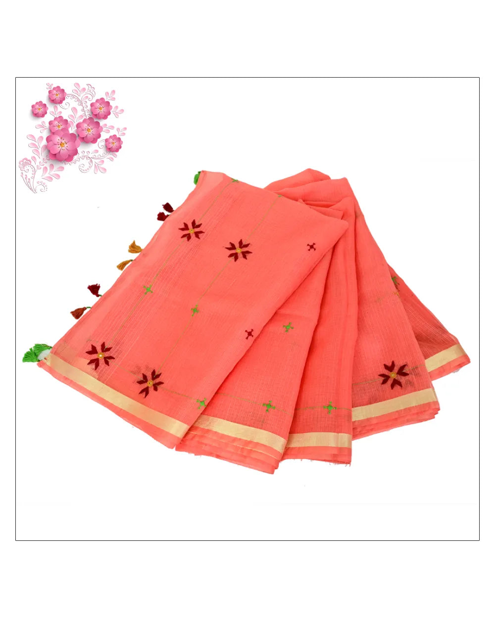 Festive Tassel Art Saree chanderi embrodery