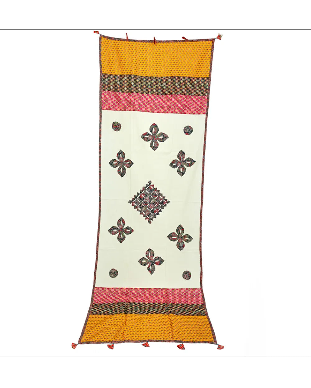 Desert Rose – Vintage Motif Tassel Dupatta