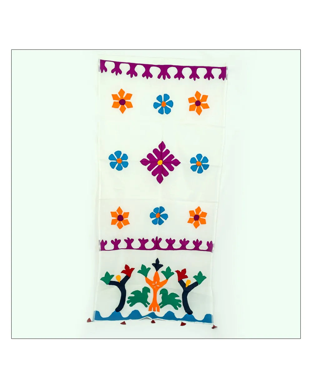 Carnival Blooms – Folk Appliqué Celebration Dupatta