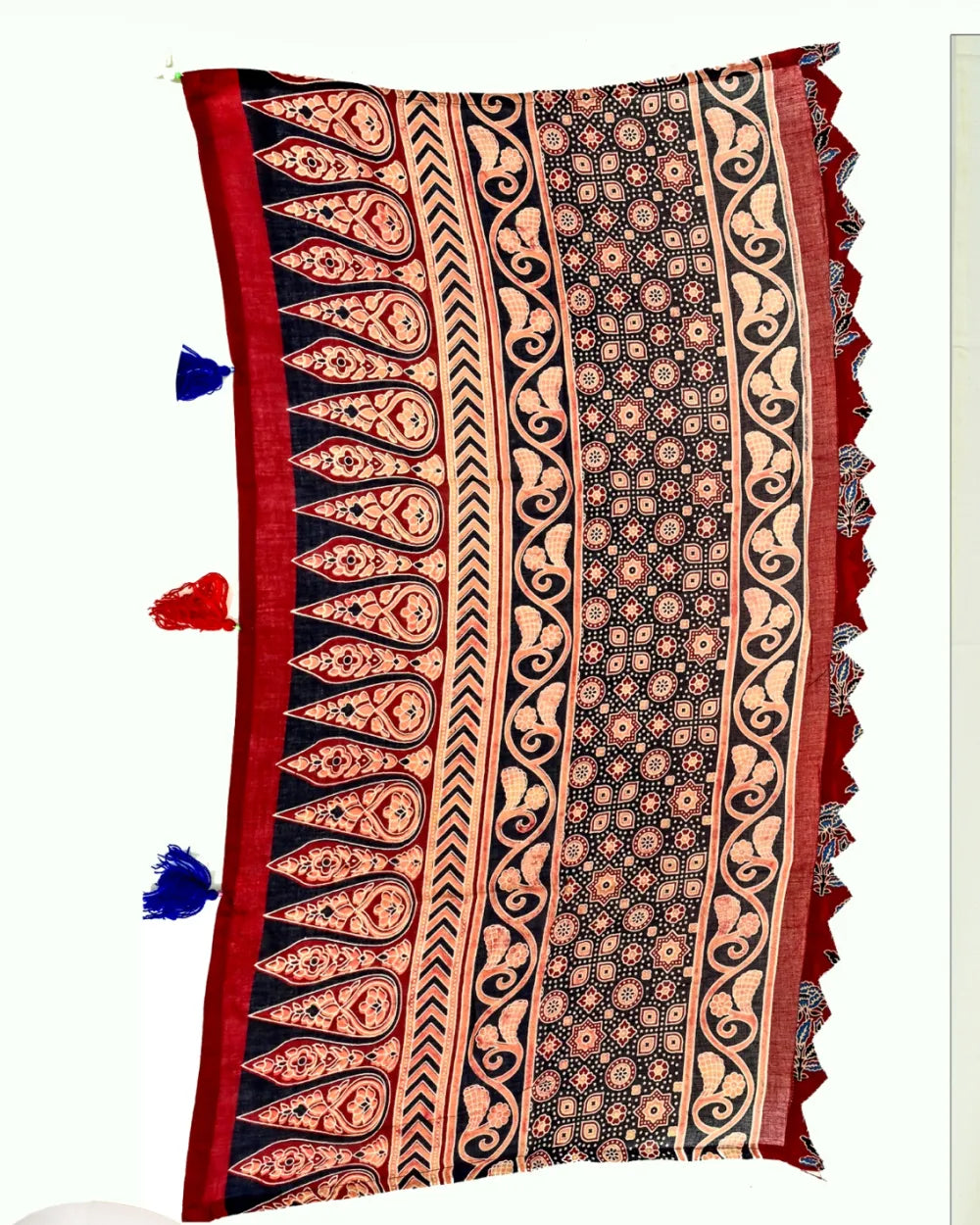 Heritage Majesty – Paisley & Peacock Tassel Dupatta
