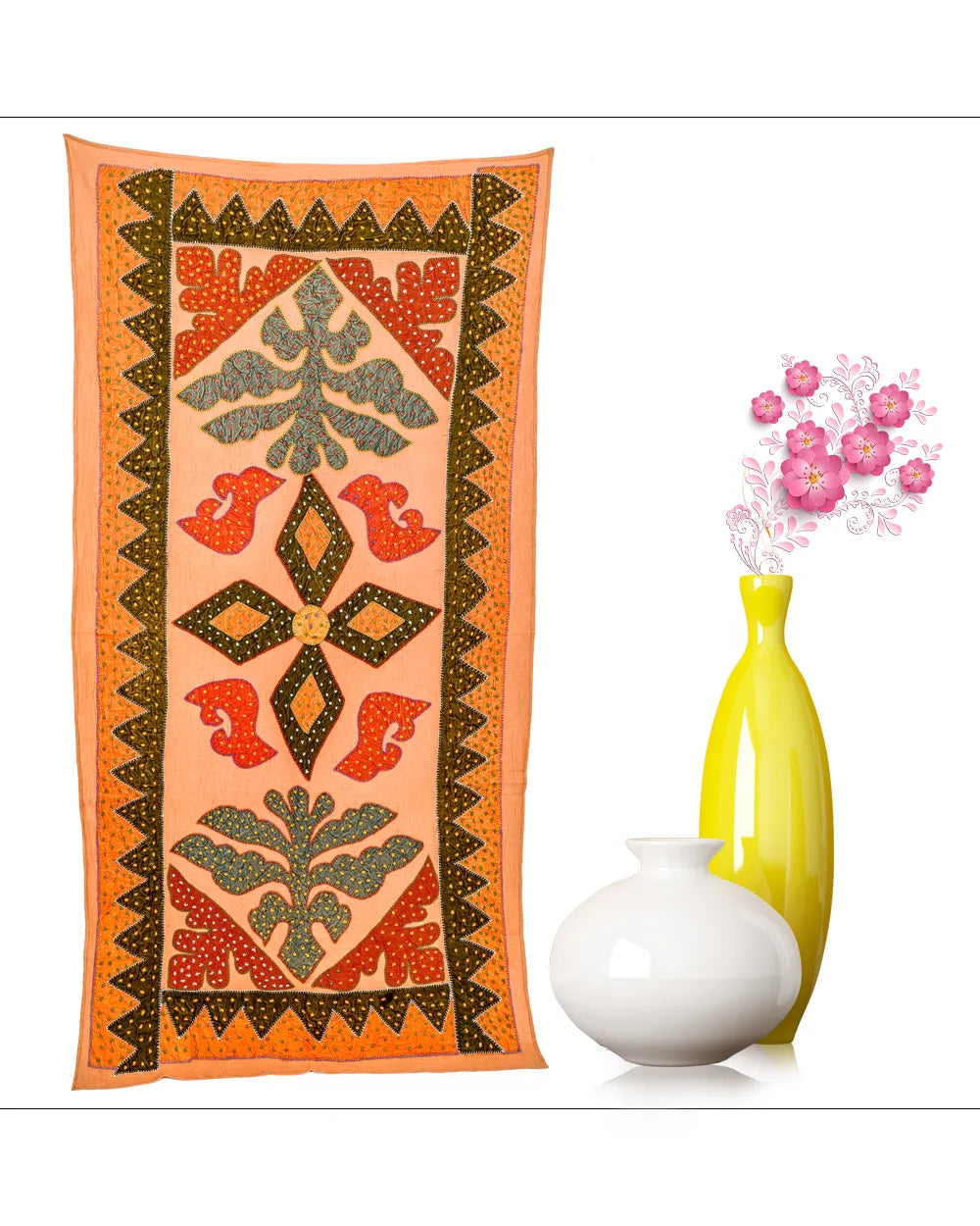 Vintage Folk Embroidered Table Cover